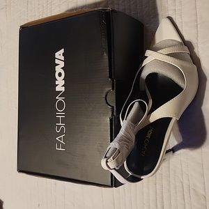 Fashion Nova, size 10, white heels